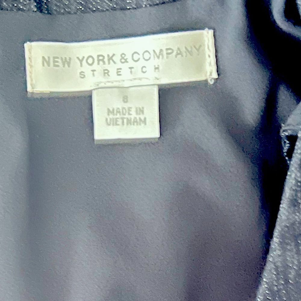 NY&CO New York and Company Denim Blue Jean Sheath Sleeveless Dress sz 8 - Picture 8 of 9